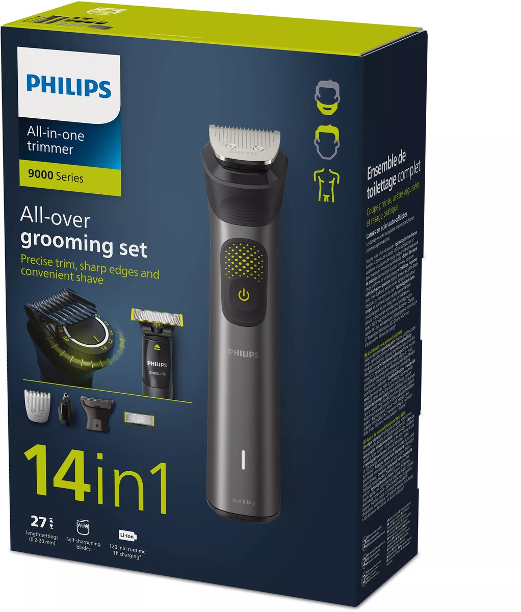 Philips MG9550/15 All-in-One Trimmer voor Gezicht, Hoofd, Lichaam, 9000 Serie