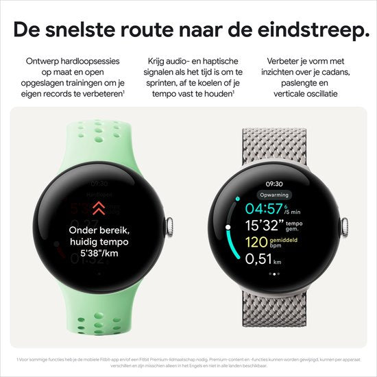 Google Pixel Watch 3 Geavanceerde Smartwatch 45mm - Zilver/Porselein met Fitbit Integratie