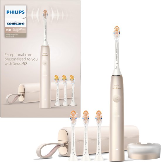 Philips Sonicare DiamondClean Prestige 9900 HX9992/44 Elektrische Tandenborstel Champagne SenseIQ AI
