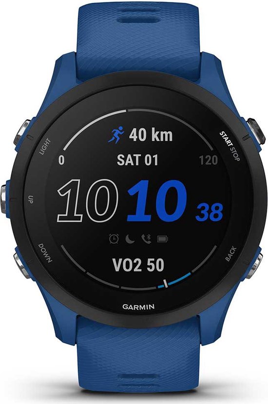 Garmin Forerunner 255 GPS Sporthorloge: Geavanceerde Hardloop & Multisport Smartwatch 46mm Tidal Blue