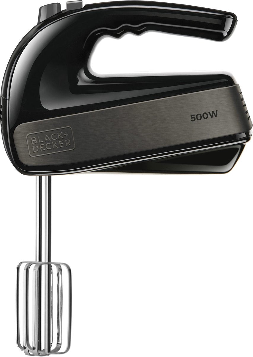 BLACK+DECKER Handmixer 500W: 5 Snelheden, Turbofunctie, Gardes & Deeghaken - MR commerce