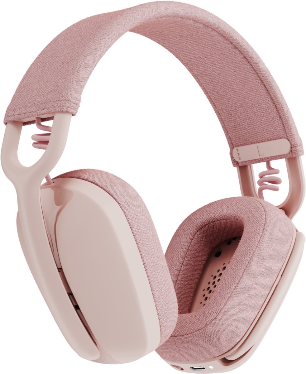 Logitech Zone Vibe 100 Draadloze Bluetooth Over - Ear Headset met Ruisonderdrukking Roze - MR commerce