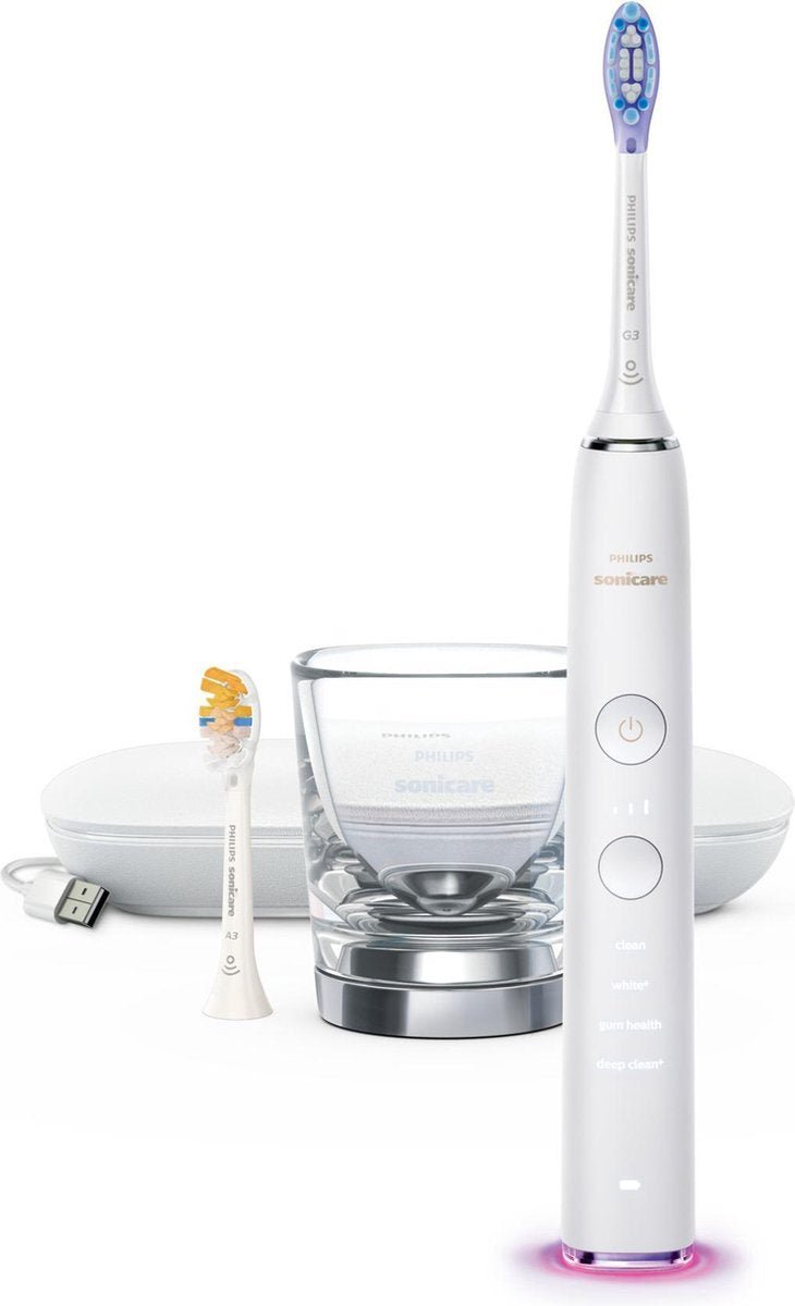 Philips Sonicare DiamondClean Smart 9000 Elektrische Tandenborstel Wit met Oplaadglas - MR commerce