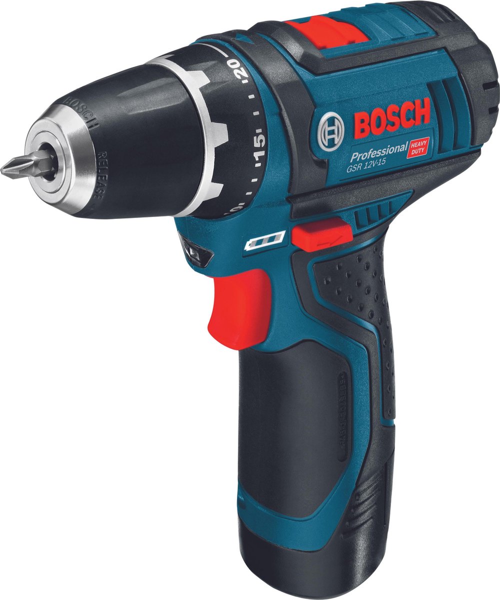 Bosch Professional GSR 12V-15 Accu Schroefboormachine met 2 Accu's