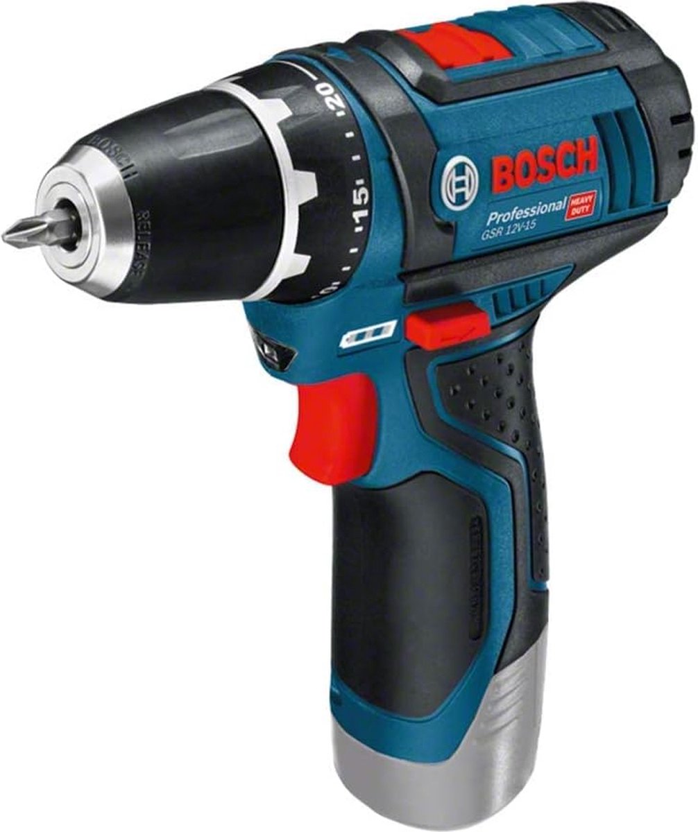 Bosch Professional GSR 12V-15 Accu Boorschroefmachine Set - Compact, Krachtig, Compleet