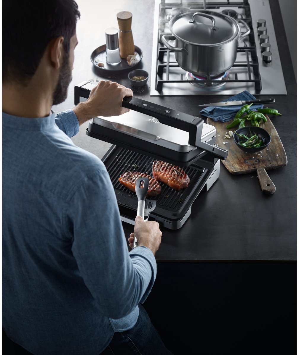 WMF Profi Plus Contact Grill Perfection - RVS - 2180W - Automatische Kooksensor