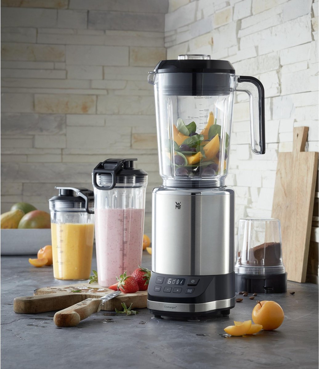 WMF KULT Pro Multifunctionele Blender: Krachtig 1200W, 6 Snelheden, LCD Display, IJscrusher