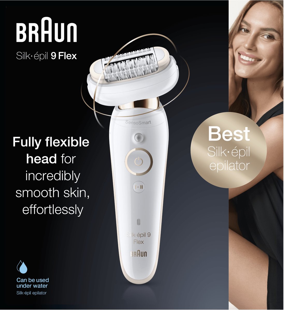 Braun Silk-épil 9 Flex 9-001: Draadloze Epilator met Flexibele Kop voor Zacht Ontharen