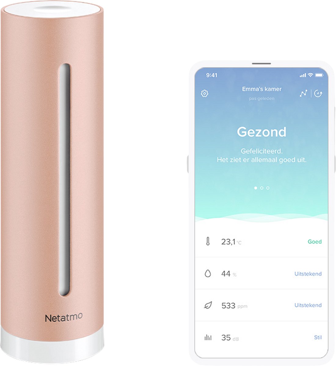 Netatmo Slimme Indoor Luchtkwaliteitsmeter CO2 Hygrometer Werkt met Smart Home