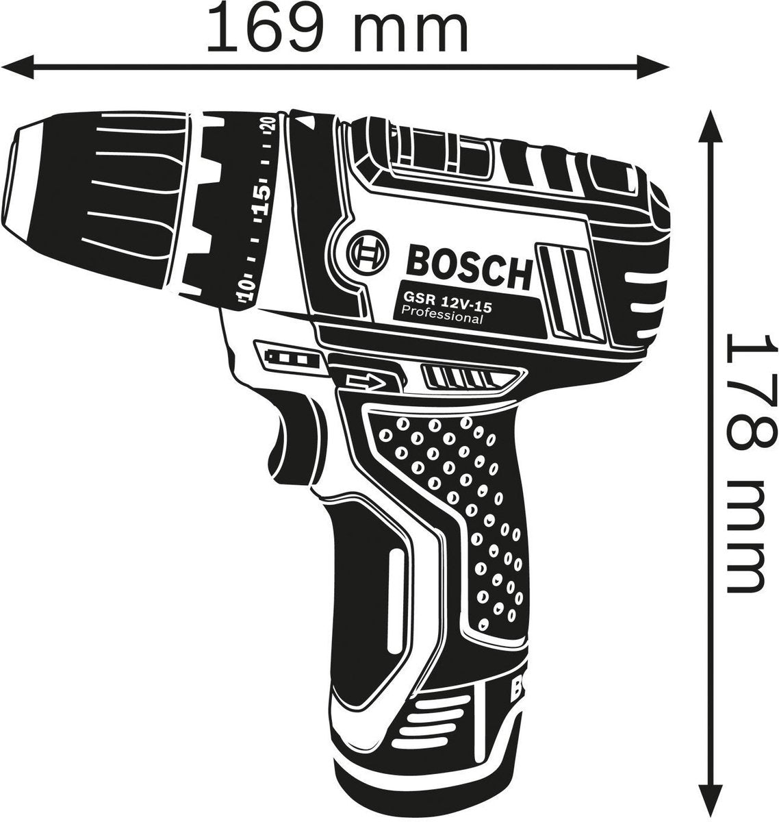 Bosch Professional GSR 12V-15 Accu Schroefboormachine met 2 Accu's