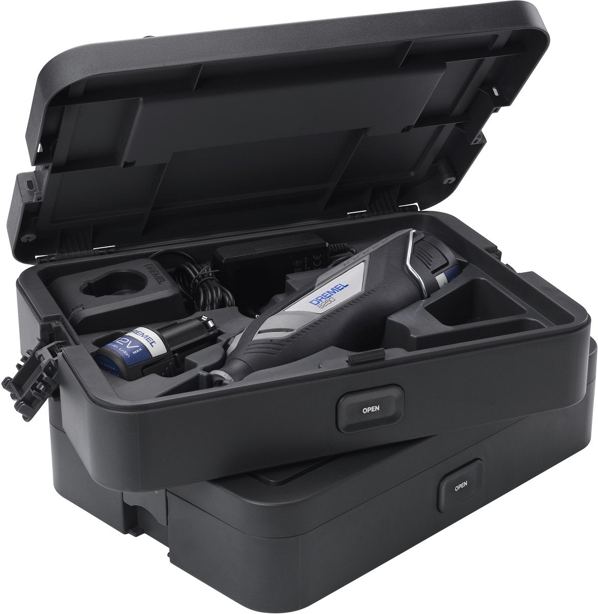 Dremel 8250 Platinum Multitool: Krachtige Snoerloze Precisie met 2x 12V Accu, 65 Accessoires