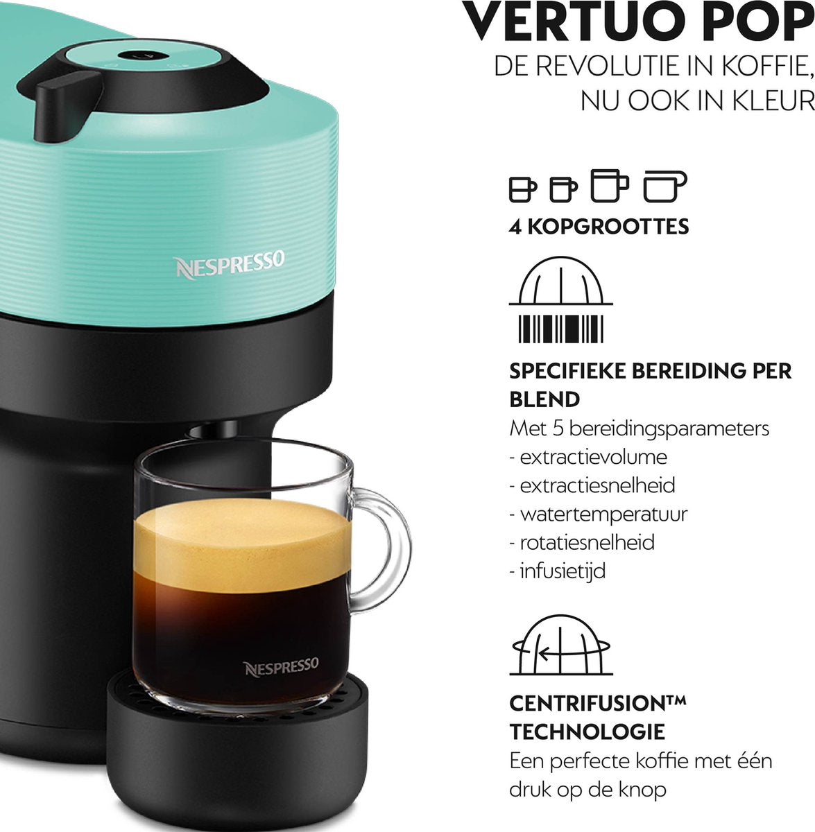 Krups Nespresso Vertuo POP XN9204 Koffiecupmachine Aqua Mint Compact Design
