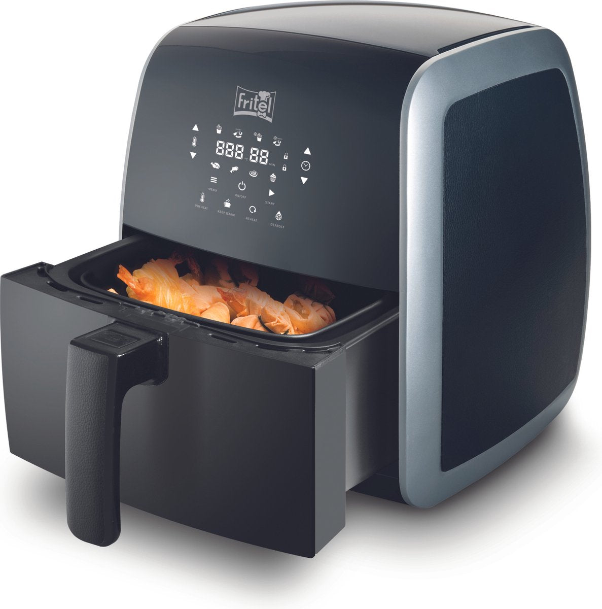 Fritel SnackTastic® 5804 Heteluchtfriteuse: 3.2L, 1450W, 8 Programma's, Digitaal Scherm