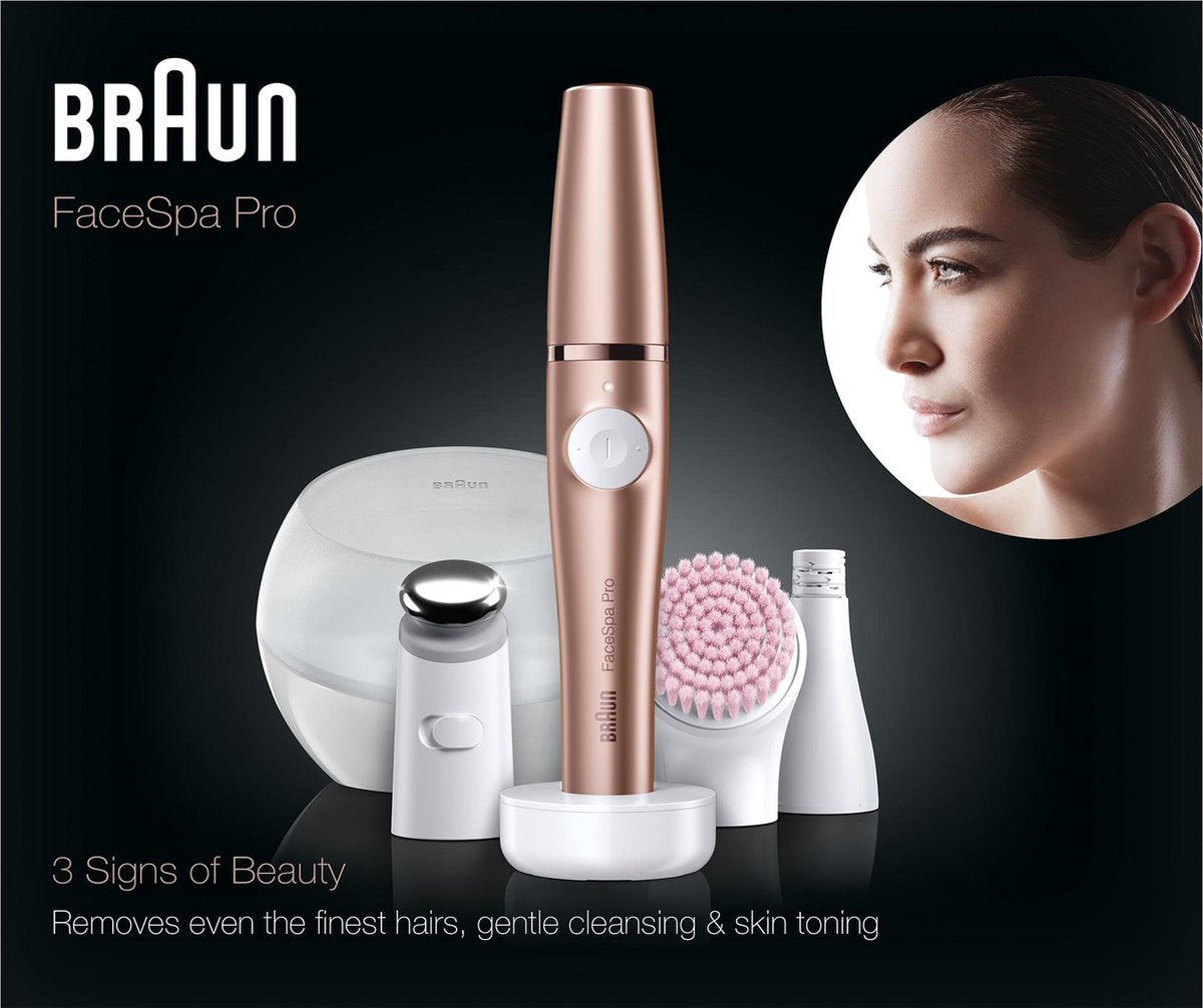 Braun FaceSpa Pro 921 Gezichtsepilator Brons met Reinigingsborstel en Toningkop