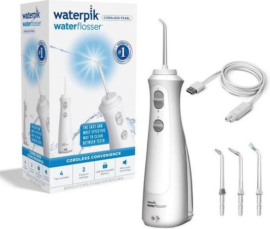 Waterpik WF-13 Pearl Draadloze Monddouche - Oplaadbaar, 2 Drukniveaus, 4 Tips