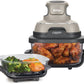 Ninja CRISPi 4-in-1 Compact Glazen Airfryer Kooksysteem: Veelzijdig, PFAS-vrij, Grijs