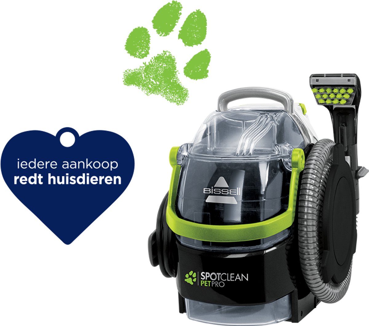 BISSELL SpotClean Pet Pro Draagbare Vlekkenreiniger - Krachtige 750W Motor voor Huisdierenvlekken