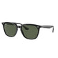 Ray-Ban RB4362 Zwarte Zonnebril met Groene Glazen en Normale Pasvorm