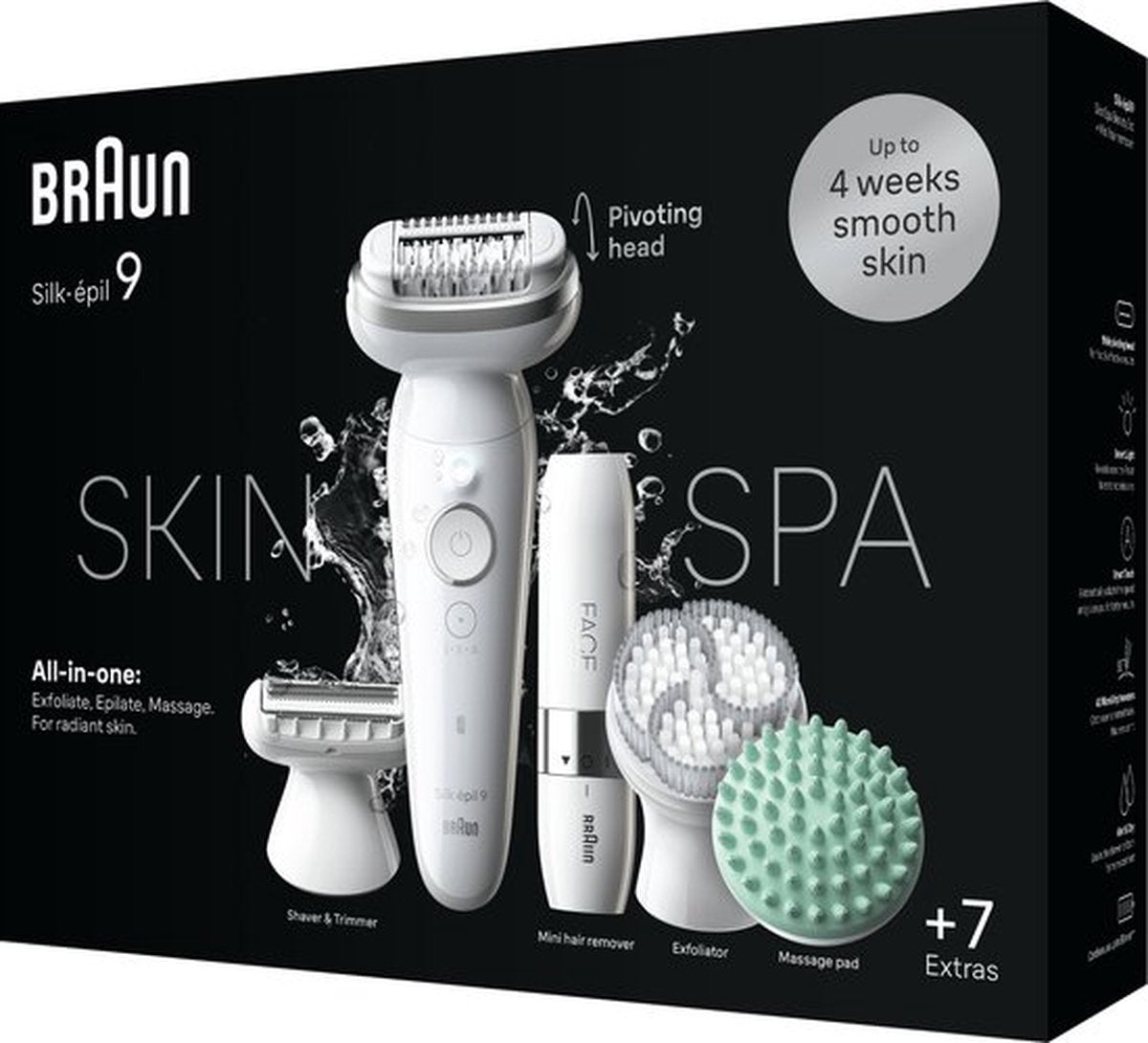 Braun Silk-épil 9 SkinSpa Epilator 9-381 Wit/Zilver