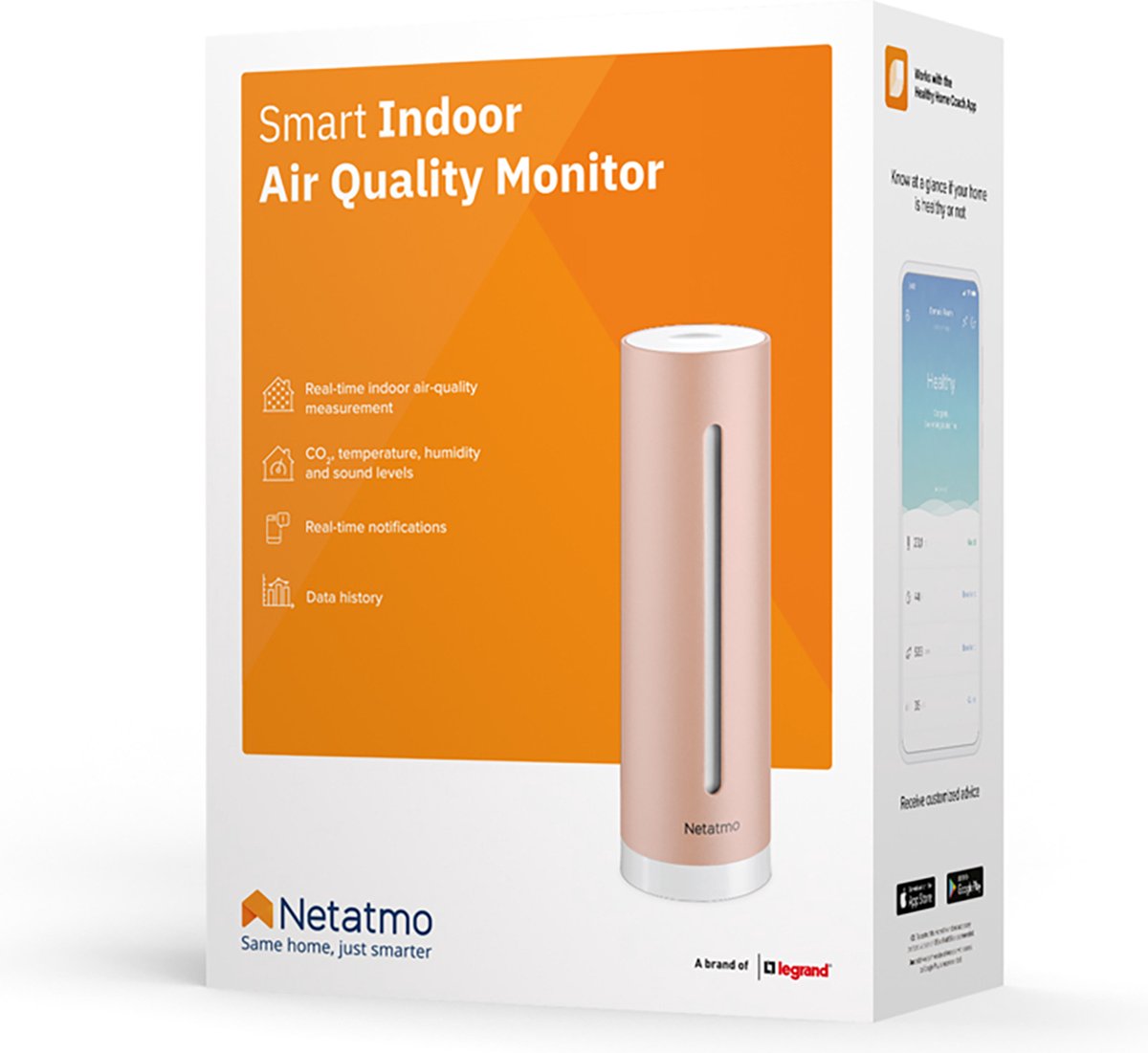 Netatmo Slimme Indoor Luchtkwaliteitsmeter CO2 Hygrometer Werkt met Smart Home