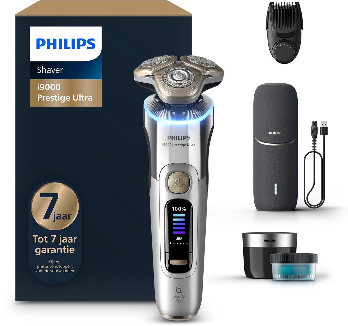 Philips Shaver i9000 Prestige Ultra Elektrisch Scheerapparaat met UV Oplaadcase