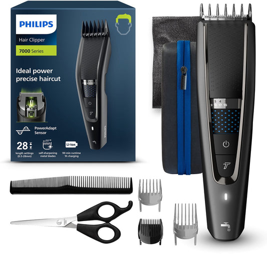 Philips Serie 7000 Tondeuse HC7650/15: 28 Lengtes, Turbo, Draadloos, Afspoelbaar