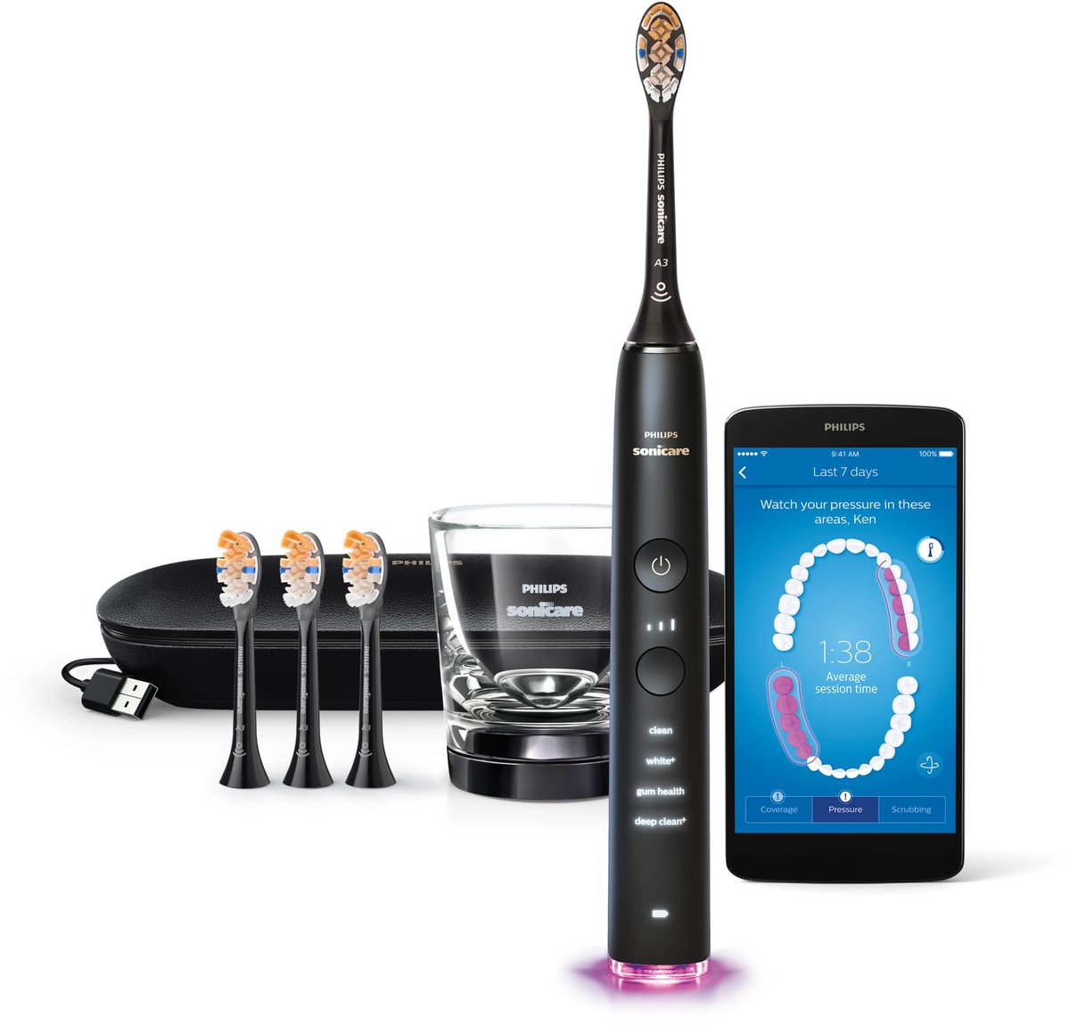 Philips Sonicare DiamondClean Smart 9400 HX9918/89 Elektrische Tandenborstel Zwart: Optimale Mondverzorging