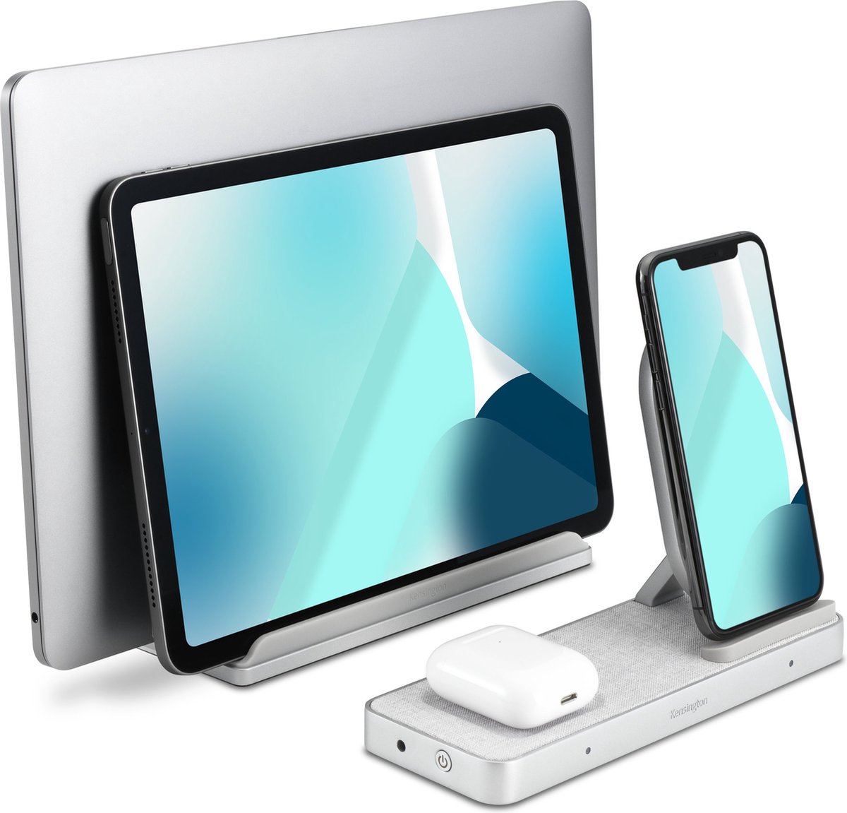 Kensington StudioCaddy™ Qi Draadloos Docking Station voor Apple Apparaten Zilver