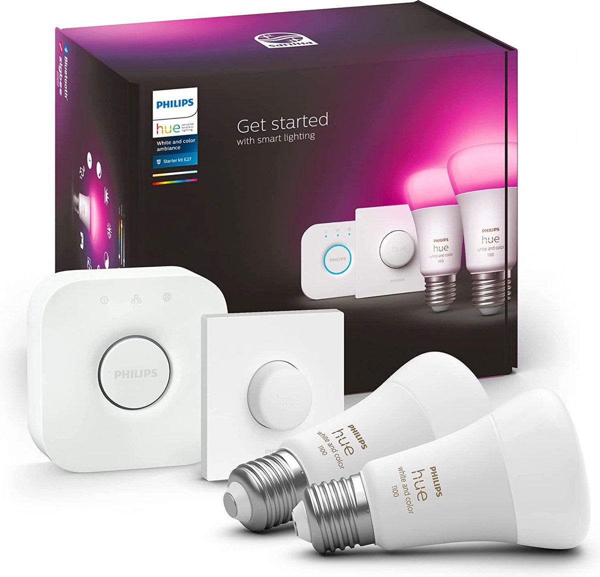 Philips Hue White and Color Ambiance Starterkit 2x E27 9W 1100lm