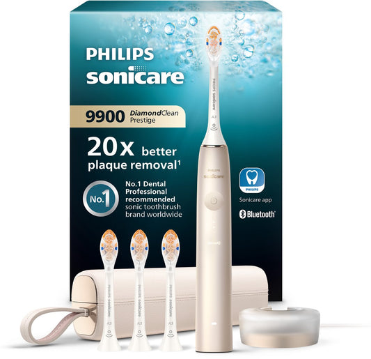 Philips Sonicare DiamondClean Prestige 9900 Elektrische Tandenborstel Champagne SenseIQ AI