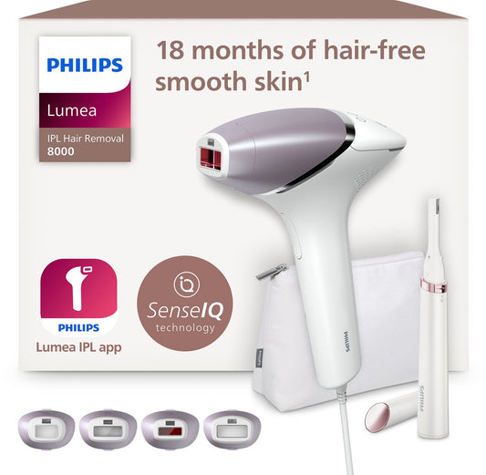 Philips Lumea Prestige 8000 IPL Ontharing: Effectieve Haarvermindering met 4 Opzetstukken