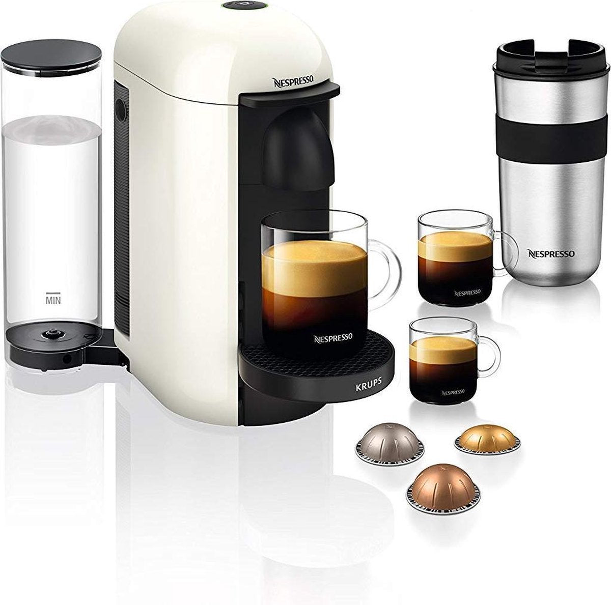 Krups YY3916FD Nespresso Vertuo Plus Koffiezetapparaat - Centrifusie Technologie, Wit