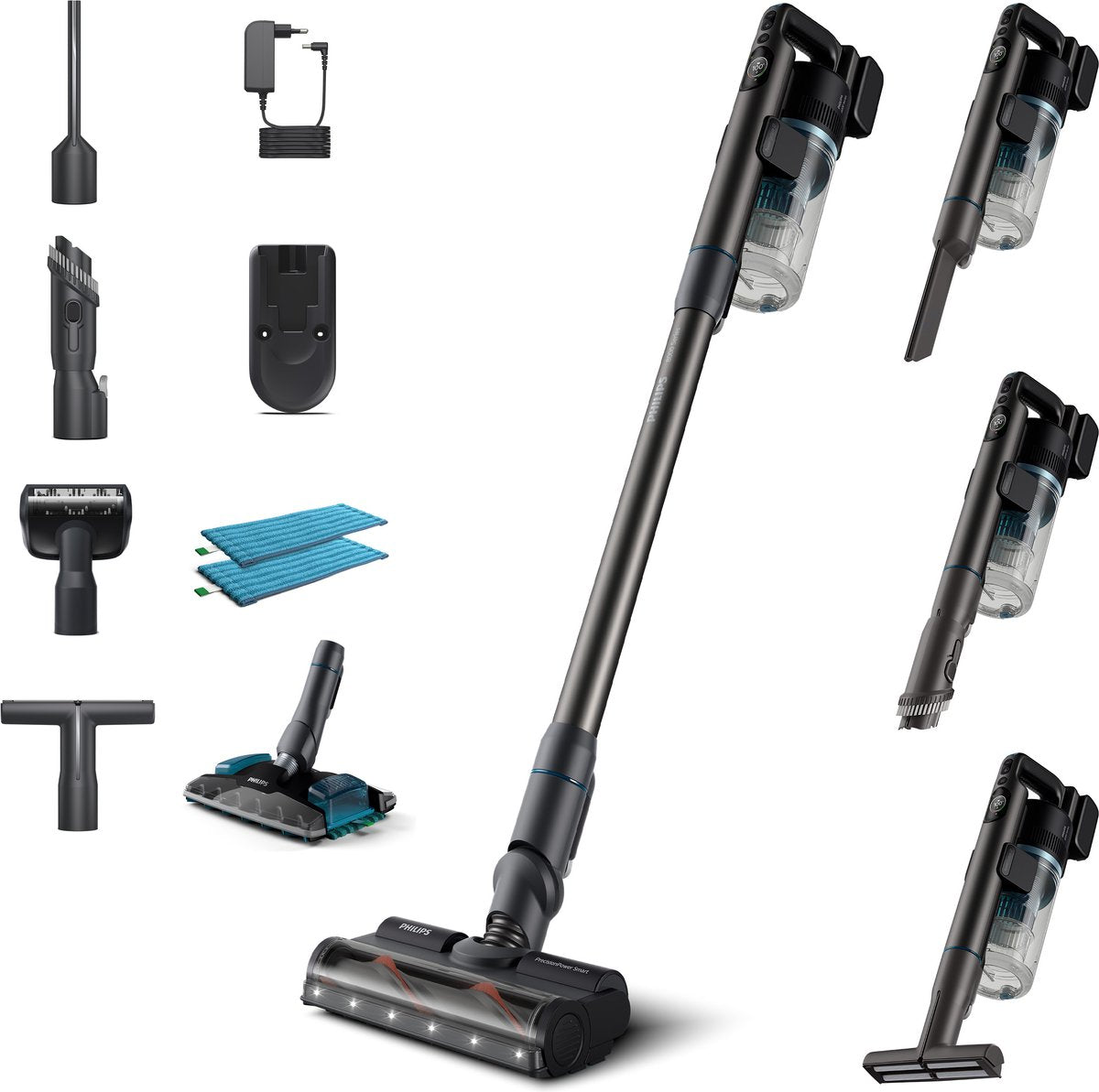 Philips 8000 Series Steelstofzuiger met Dweilfunctie XC8055/01 Draadloos Deep Petrol