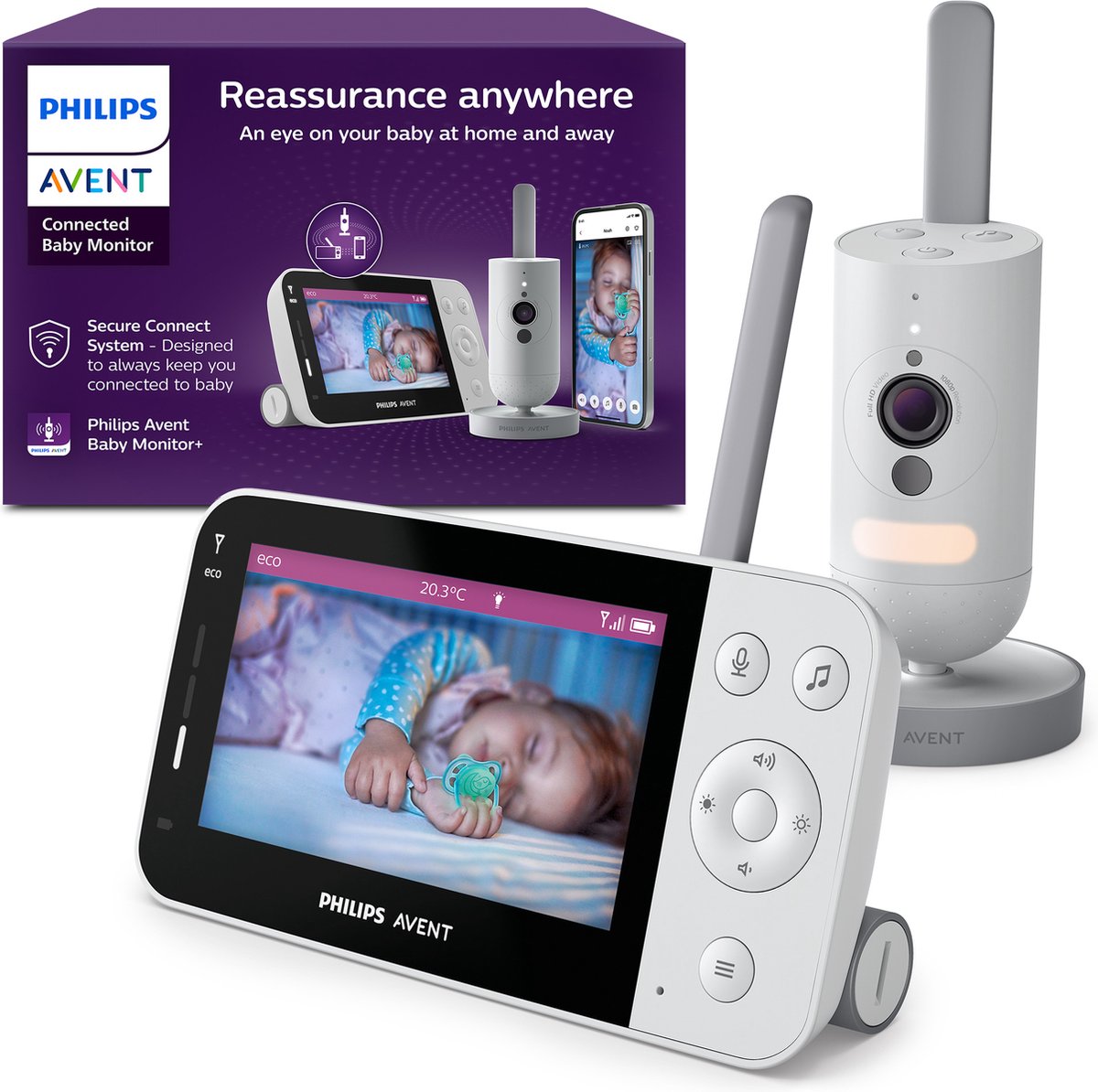 Philips Avent Connected Beeldbabyfoon SCD951/26: HD Camera, App & Nachtzicht