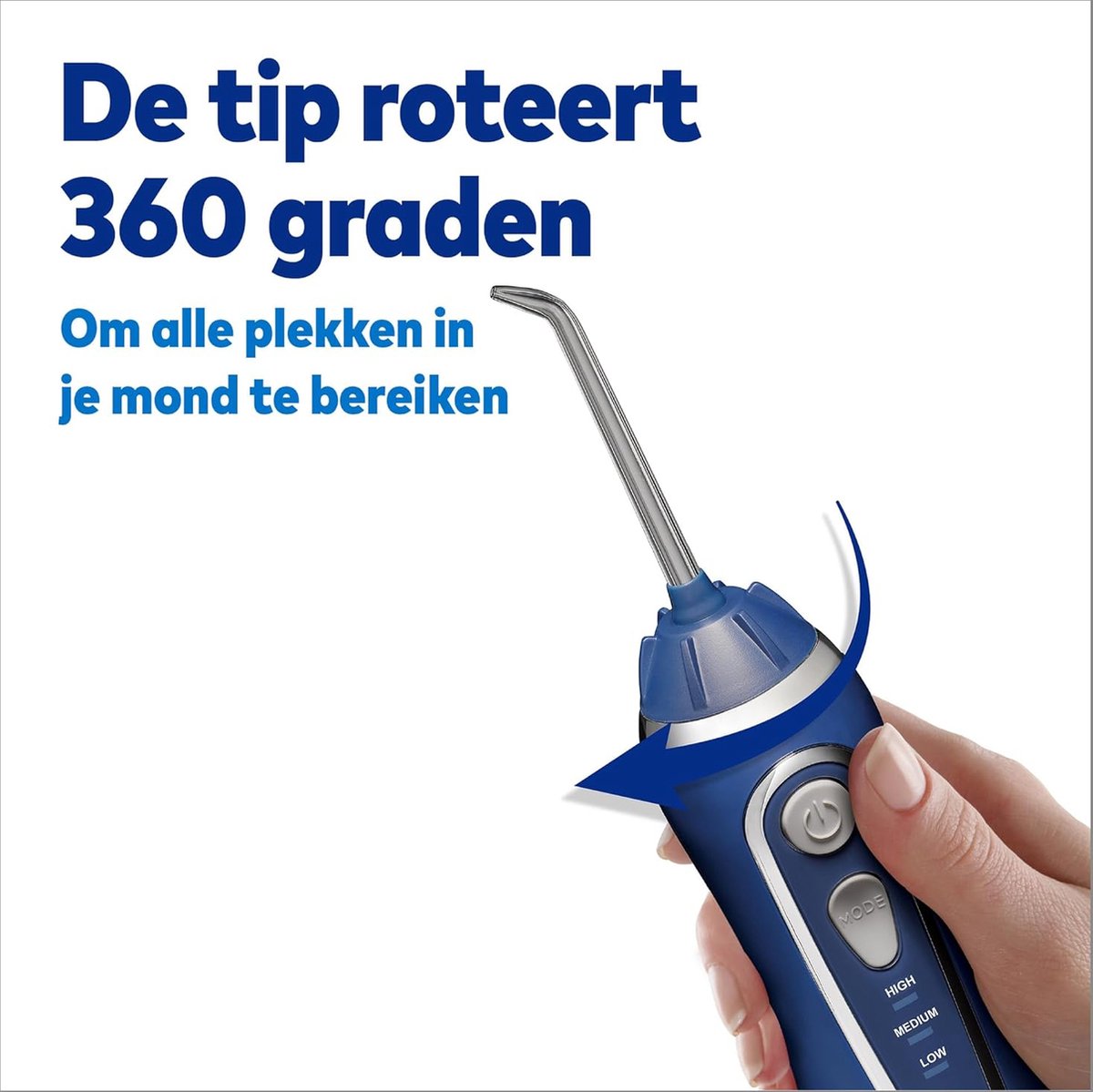 Waterpik WP-583 Draadloze Waterflosser Advance Compact Blauw USB Oplaadbaar