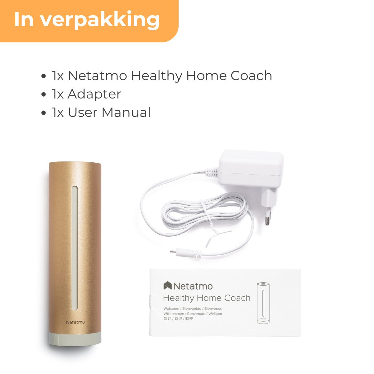 Netatmo Slimme Indoor Luchtkwaliteitsmeter CO2 Hygrometer Werkt met Smart Home