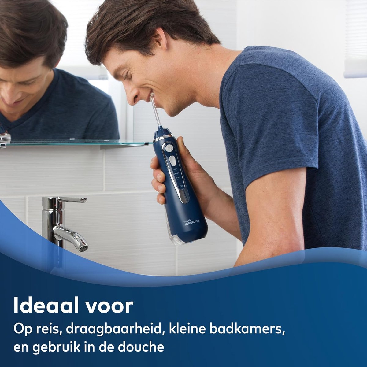 Waterpik WP-583 Draadloze Waterflosser Advance Compact Blauw USB Oplaadbaar