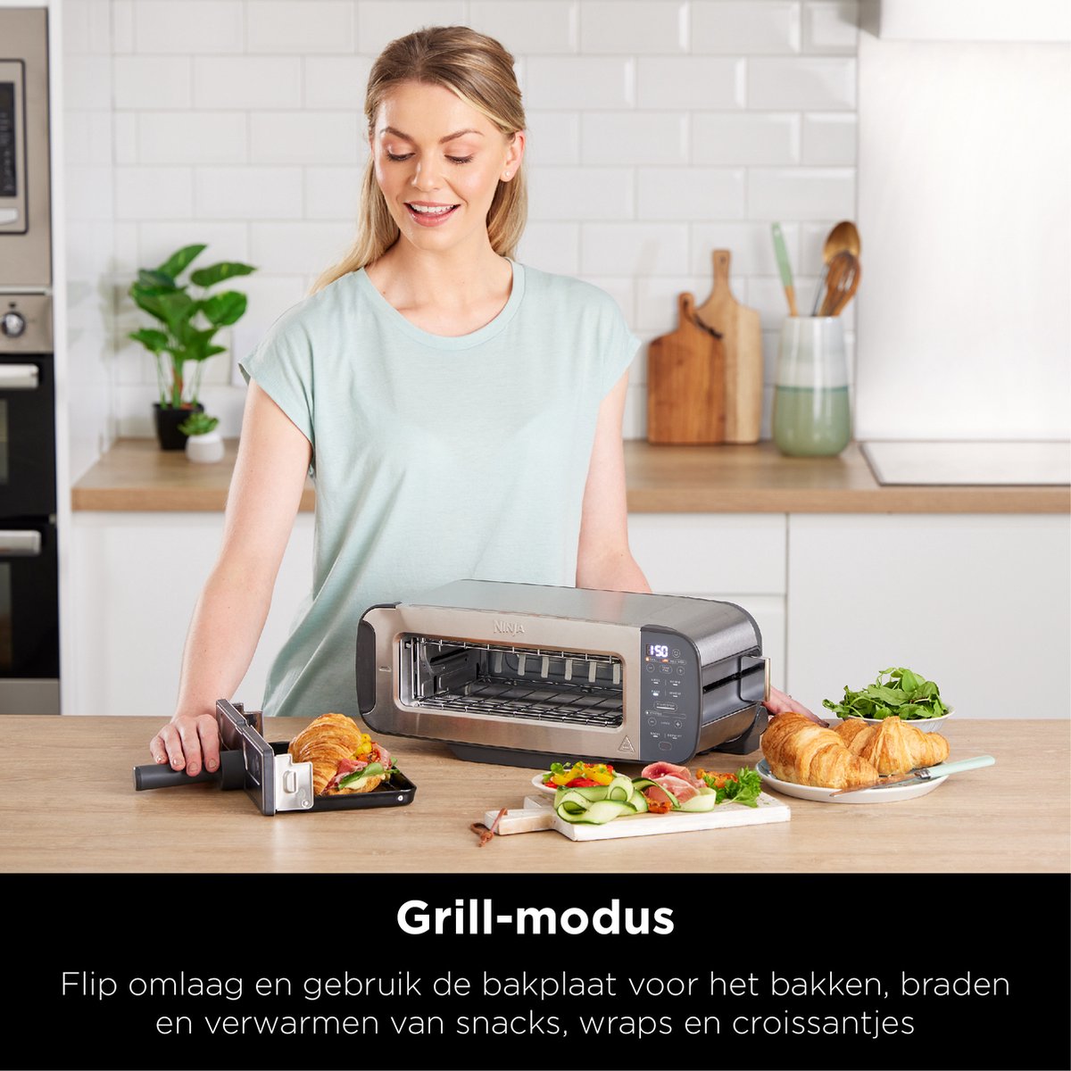 Ninja Foodi 3-in-1 Flip Toaster: Multifunctionele RVS Broodrooster, Grill & Panini Maker