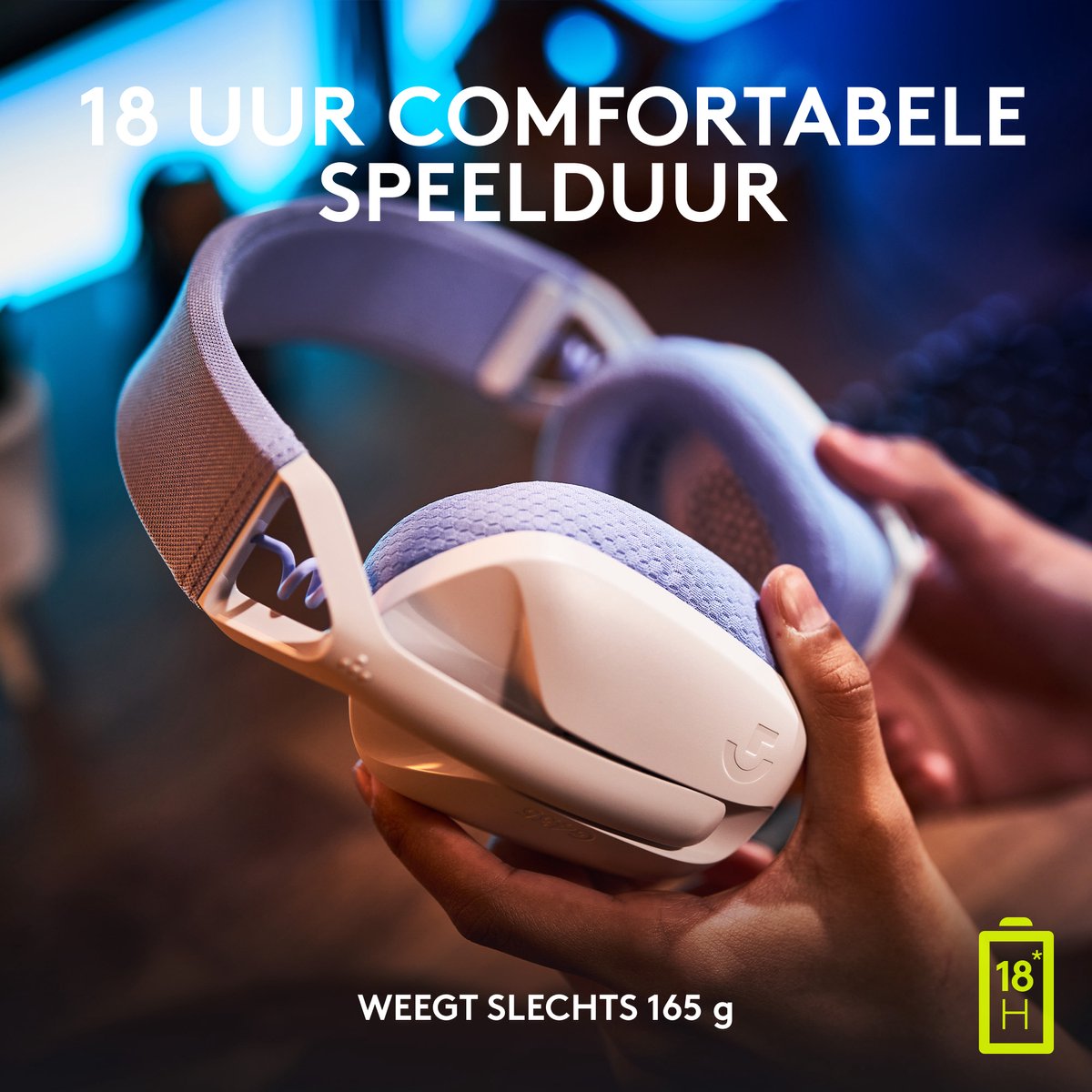 Logitech G435 LIGHTSPEED Draadloze Gaming Headset Bluetooth Wit Lichtgewicht Comfort