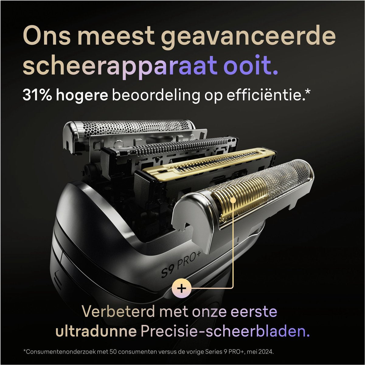 Braun Series 9 PRO+ Elektrisch Scheerapparaat Pro SensoAdapt Oplaadstandaard Zwart