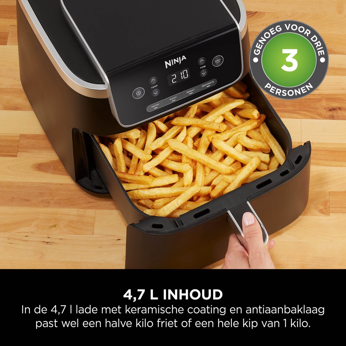 Ninja Airfryer XL Pro AF140EU Heteluchtfriteuse 1750W 4.7L Zwart