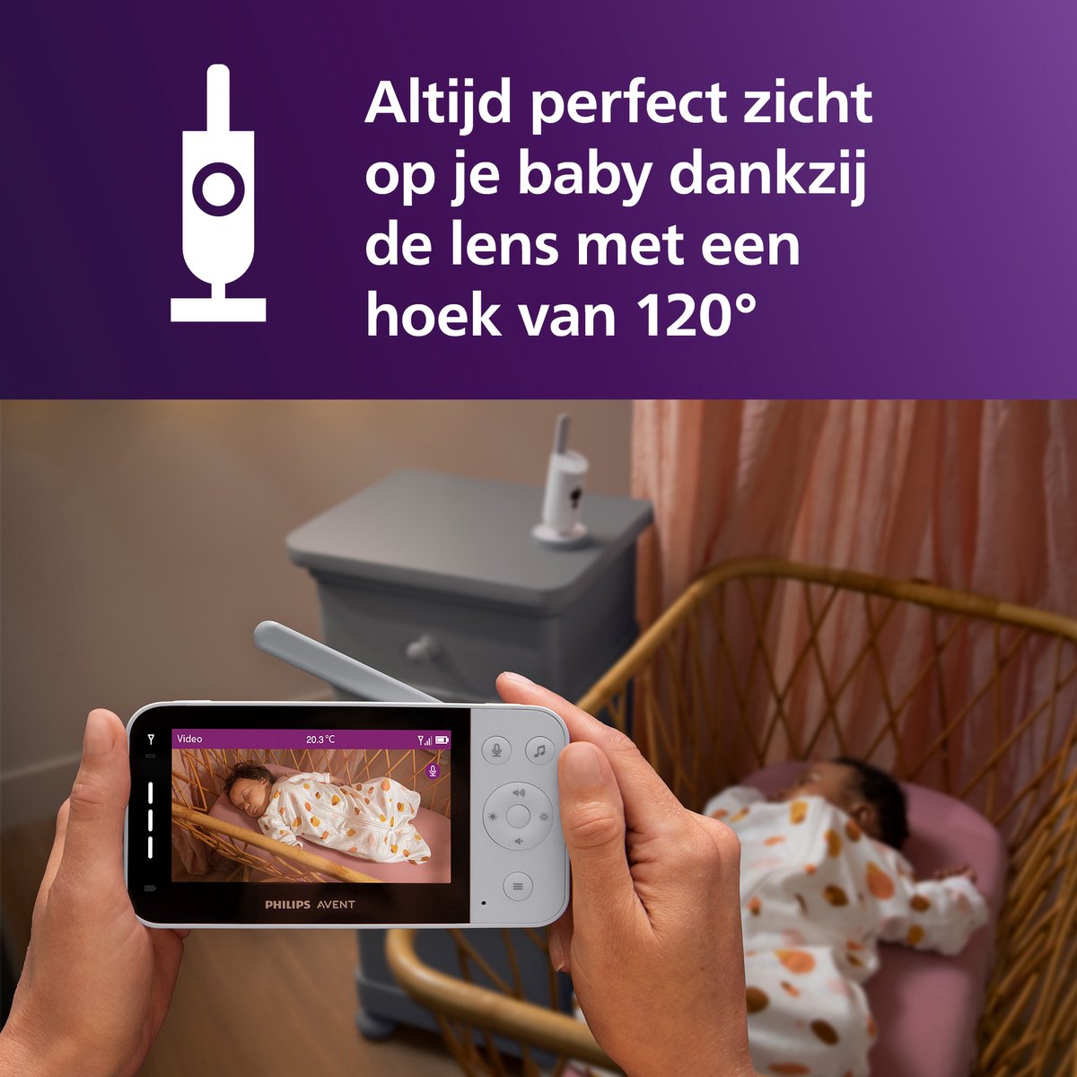 Philips Avent Connected Beeldbabyfoon SCD951/26: HD Camera, App & Nachtzicht