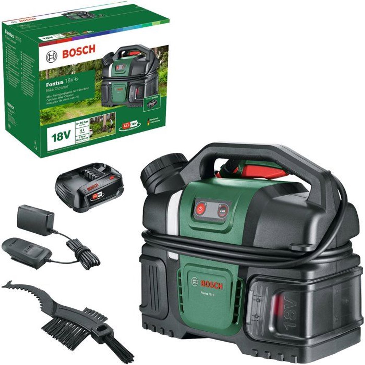 Bosch Fontus 18V-6 Accu Hogedrukreiniger Set 18V 2.0Ah
