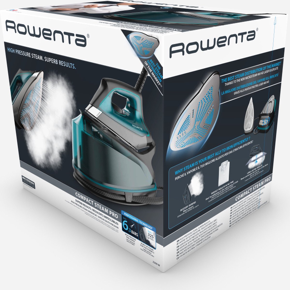 Rowenta Compact Steam Pro DG7623F0 Stoomgenerator: Krachtig, Efficiënt Strijken met Hoge Druk