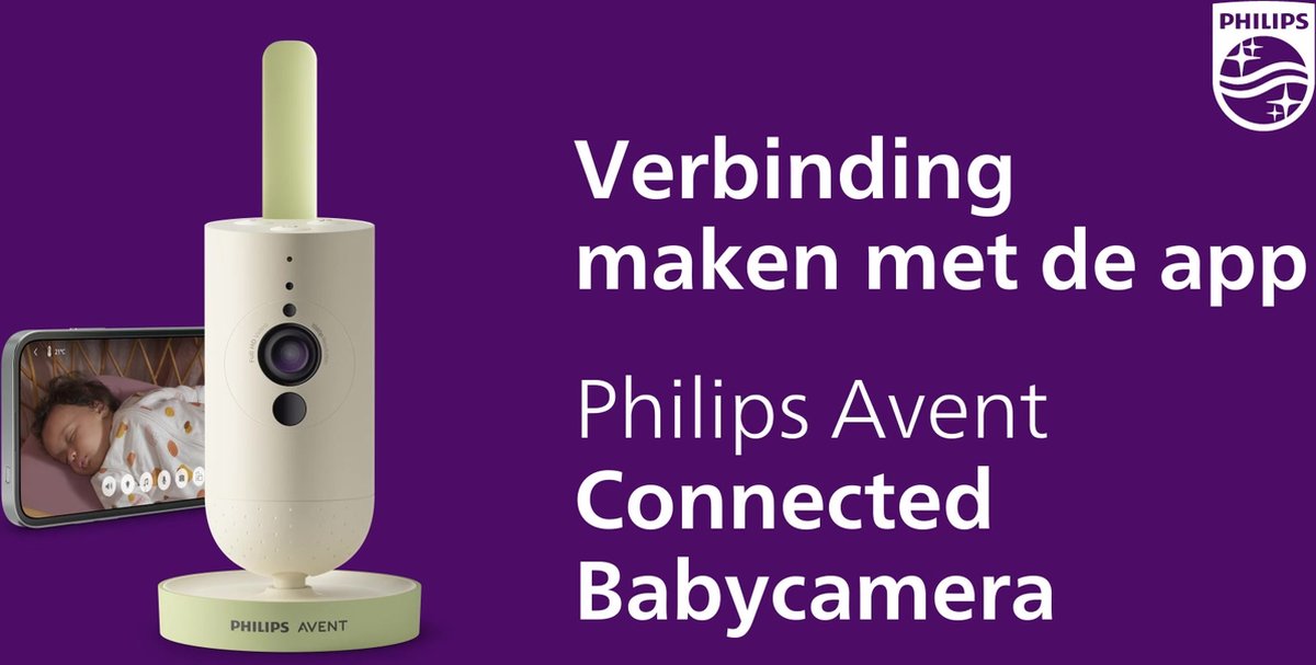 Philips Avent Connected Babycamera SCD643/26: HD Wifi Babyfoon met App, Veilig
