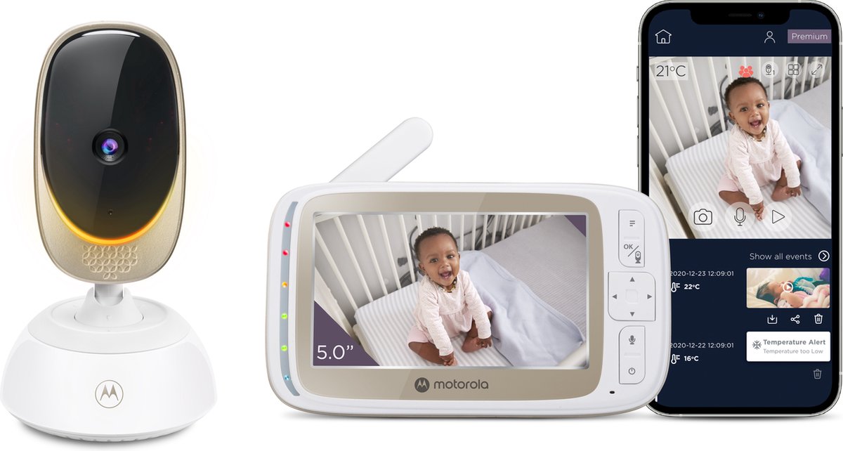 Motorola Nursery VM85 Connect Babyfoon: Camera, Kleuren Display, App, Terugspreekfunctie & Nachtlampje
