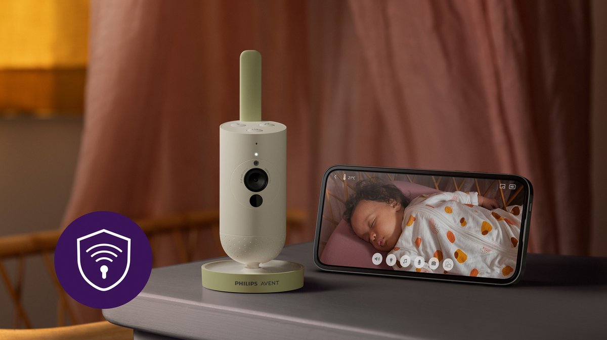 Philips Avent Connected Babycamera SCD643/26: HD Wifi Babyfoon met App, Veilig