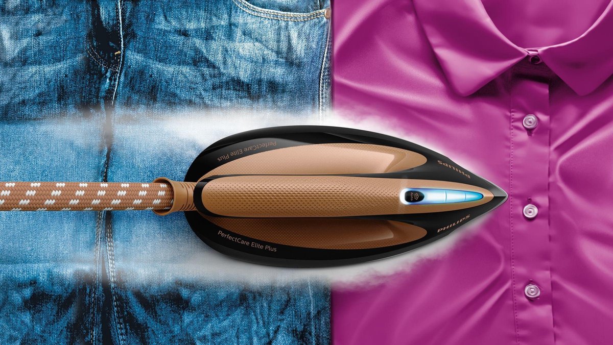 Philips PerfectCare Elite Plus GC9682/80 Stoomgenerator met OptimalTEMP Technologie, 1.8L Watertank, Zwart/Goud