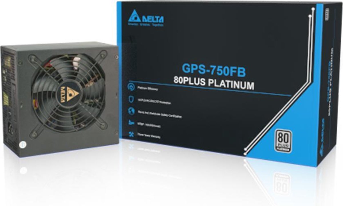 Delta GPS-750FB A A22 PC Voeding - 750 Watt ATX Platinum Gaming PSU Efficiënt en Betrouwbaar