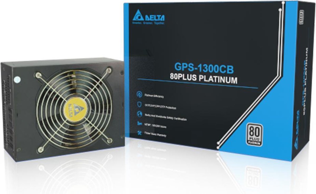 Delta GPS-750FB A A22 PC Voeding - 750 Watt ATX Platinum Gaming PSU Efficiënt en Betrouwbaar